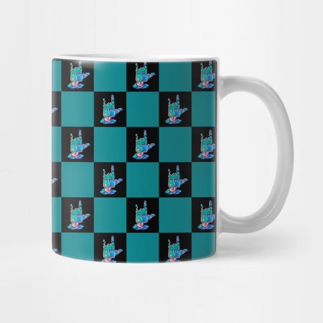 I Love You - Sign Language Teal Plaid by v_art9